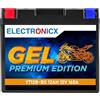 Electronicx GEL YT12B-BS Batteria Moto 12V 12Ah 160A - Compatta, sigillata e senza manutenzione - Avviamento potente per moto, scooter, quad, ATV, jetski e motoslitte - lunga durata e affidabilità