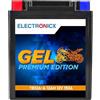 Electronicx Batteria Moto GEL YB12A-A 12V 12Ah 150A - Senza manutenzione, sigillata, anti-perdita - Starter compatto e resistente per moto, scooter, quad, motoslitte - Alta potenza e sicurezza