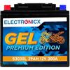 Electronicx GEL 53030L Batteria Moto 12V 30Ah 300A - Starter gel sigillato, senza manutenzione, robusto e antivibrazione - per moto, scooter, quad, ATV, jetski, trattorini