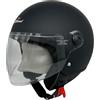 Generico Casco Moto Demijet Easy, Nero Opaco, con Visiera Trasparente, Omologato E1