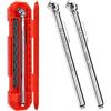 ETENWOLF Manometro per pneumatici, 0,7-3,5 bar, 1,4-8,3 bar con 16 tappi per pneumatici in 2 contenitori, calibrato secondo ANSI B40.1 grado B (2%), corpo in acciaio inox, per auto, pickup, camper,
