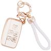 Koaudb Cover Chiave per Jaguar Range Rover 5 pulsanti Bianco-Oro