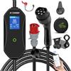 AFYEEV Cavo Ricarica Auto Elettrica Tipo 2 CEE 11kW, Trifase 7M 8-16A | con Adattatore Schuko, Cavo di Ricarica Tipo 2 con LCD Controllo Digitale Compatibile con Model Y/3 e Altri EV/PHEV