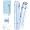 APODESS Rasoio elettrico 2 in 1 da donna, con due testine, impermeabile, ricaricabile, per zona bikini, zone intime, gambe e ascelle (blu)