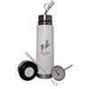 LLAMITA Mate Llamita Thermos per Yerba Mate 3 in 1 - Borraccia Termica in Acciaio Inox con Tazza Integrata e Cannuccia (Bombilla) - Sistema auto-cebante (Bianco, 500)