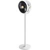 Micpointik Ventilatore a piantana con oscillazione a 360°, 5 livelli di velocità e aromaterapia, motore DC silenzioso a 20dB, altezza regolabile da 28 a 86,5 cm, batteria da 4000mAh con USB-C (Bianco grigio)