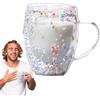 Generico da caffè in a doppia parete - isolante trasparente estetico da 350 ml | Bicchieri resistenti al calore, per latte espresso e caffè, per bevande da donna, colori vivaci