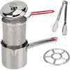mumisuto Pentola per Friggitrice Acciaio Inossidabile,1.8l Pentola con Filtro Maglia Fine & Cestello & Coperchio,Padella per Friggitrice con Manico In Legno per Conservare,Friggere E Grasso da Cucina (1.8l)