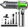 Zeputra Aspirapolvere Senza Fili, 17000Pa Aspirapolvere Auto Potente, 1-Touch Dust Dump, 3 Velocità Motore Brushless 4 in 1 Aspirapolvere Portatile con display HD/Illuminazione/Ricarica Rapida,Argento & Verde