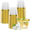 mauepersu 50 bicchieri di plastica con argento, 270 ml, in plastica, riutilizzabili, eleganti bicchieri da vino per champagne e birra, cocktail, martini, soda dessert (oro)
