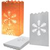 JAHEMU Sacchetti di Candela fiocchi di neve Candle Bags Luminari Lanterne di Carta Bianche per Natalizie Compleanno Matrimonio Festa Decorazione, 20 Pezzi