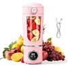 FARYODI Frullatore portatile da 700 ml, ricaricabile, piccolo spremiagrumi, con 12 lame antiruggine, mini frullatore per frullati e frullati, centrifuga portatile per viaggio/ufficio/sport (rosa)