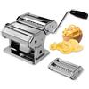 Reber Macchina Manuale per la Pasta Fresca in Acciaio, Tirapasta con Rulli da 150 mm, Sfogliatrice e Taglio Doppio 1,5 + 6,6 mm, Manovella e Morsetto - PastaReber Classica Silver