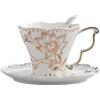 SHZMJL Set di tazze da tè e piattino e cucchiaio, tazze da tè vintage in porcellana ossea, tazza da tè rosa, set di rose da 192,8 g, set di tazze da tè e piattini in porcellana stile euro (dorato)