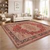 Paco Home Tappeto Soggiorno Vintage Pelo Corto Stile Boho Lavabile Antiscivolo Facile Da Pulire Design Retro Moderno, Colore:Rosso, Dimensione:240x340 cm
