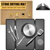 KitchenRaku Tappetino Scolapiatti in Pietra con Copertura in Silicone, Tappetino in Diatomite Pieghevole in Tre, Ultra Assorbente e Asciugatura Rapida per Cucina e Bagno (Grigio/motivo lineare, 40 x 50 cm)
