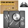 KitchenRaku Tappetino Scolapiatti in Pietra con Copertura in Silicone, Tappetino in Diatomite Pieghevole in Tre, Ultra Assorbente e Asciugatura Rapida per Cucina e Bagno (Grigio/motivo a onde d'acqua, 40 x 50 cm)