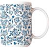 Generico Coffee Mug Ceramic Cup - 13oz Floral Pattern, Drink Container | Elegant Decorative Beverage Serveware Piece, Porcelain Tea Cocoa Drinking Cup With Comfortable Grip Handle Design For Husband Da