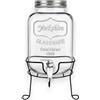 KORAT Dispenser Bevande 5 Litri con Rubinetto in Acciaio, Brocca Dispenser in Vetro per Acqua Aromatizzata, Limonata, Cocktail, Sangria e Succhi, Supporto in Metallo per Buffet e Feste