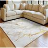 Generic Tappeto Salotto 80 x 120 cm Marmo astratto Tappeto Soggiorno Moderno Antiscivolo Lavabile Pelo Corto Morbido oro per Camera Cameretta Ufficio