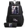 Sageam Anime Solo Leveling Zaino Scuola, Zainetti per bambini, Studente Zaino con Set Penna Astuccio, con Blocco Della Password