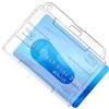 Qutalmi Custodia per badge identificativo, copertina per badge,Porta badge trasparente per uso orizzontale | Custodia protettiva per badge con slot per pollice per scheda di controllo accessi, scheda