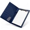 Ganwavo Cartellina Portadocumenti A4 in Pelle PU con Portablocco e Clip Fermafogli, Cartella Porta Documenti Tasche Penna per Scuola Ufficio Riunioni (Blu)