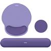 MOSISO Set Supporto Poggiapolsi&Tappetino Mouse Ergonomico Curvo Circolare