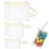letuxaamz Tessuto a Rete Traspirante Organizer Giochi Bambini, Trasportare a Mano Borsa Trasparente, con Cerniera Cartelline Portadocumenti, Ideale per Riporre Mattoncini e Puzzle, Confezione da 6 Pezzi