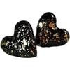 Handmade Orecchini a lobo a forma di cuore fatti a mano Nero e Oro