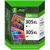 RGiNK Cartucce 305XL 305 XL compatibili con HP 305 nero e colore 305 XL nero per DeskJet 2710 2720 2700 DeskJet Plus 4100 4120 4130 Envy 6000 6010 6020 6030
