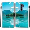 SIENIANLINE Cover per Xiaomi Redmi Note 8 Pro custodia portafoglio Barca | Chiusura magnetica, Scomparti carte, Funzione supporto, Pelle PU flip cover per Redmi Note 8 Pro