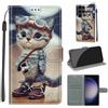 KENHONER Custodia per Samsung Galaxy S24 Ultra, gatto | Portafoglio Pelle PU, Magnetica, Resistente Agli Urti, Scomparto Carte Credito, Pieghevole, Flip Libro, Motivo