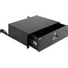 Tecmojo Cassetto rack 3U, montaggio a rack per rete/server/AV da 19, bloccabile con supporto posteriore, portante 10 kg, con fori di ingresso e gestione dei cavi, nero