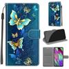 KENHONER Custodia per Samsung Galaxy A40, Farfalla | Portafoglio Pelle PU, Magnetica, Resistente Agli Urti, Scomparto Carte Credito, Pieghevole, Flip Libro, Motivo