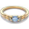 PANDORA Disney Aladdin Jasmine 14k gold-plated ring with icy blue crystal and moonlight blue crystal