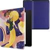 kwmobile Custodia eReader Compatibile con Amazon Kindle Oasis 10. Generation Cover - eBook Reader Flip Case - viola/giallo/verde - Poster Art Déco