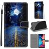 KENHONER Custodia per Samsung Galaxy A20e, luna | Portafoglio Pelle PU, Magnetica, Resistente Agli Urti, Scomparto Carte Credito, Pieghevole, Flip Libro, Motivo