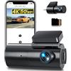GKU Dash Cam Auto 4K+1080P, 5GHz WiFi Telecamera per Auto con Scheda SD 64G, Dashcam Auto 170° Grandangolo,Super Visione Notturna,WDR,G-Sensor (D600-FR)
