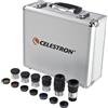Celestron 94303 Kit di filtri e oculari da 3 cm - Include 14 pezzi in una custodia in metallo rivestita di schiuma, argento