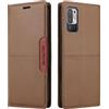 NETANY Compatibile Custodia per telefono Xiaomi Redmi Note 10 5G/Poco M3 Pro/Note 10T 5G,con patta in pelle PU, custodia con chiusura magnetica con supporto Custodia protettiva antiurto (Marrone)