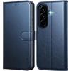 Leacckl Cover per Samsung Galaxy A27 5G, Custodia a portafoglio in Pelle PU Premium [Magnetica a Scatto] [Funzione Stand], Blu