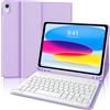 JADEMALL Custodia con Tastiera per iPad A16 11 Generazione 2025/10 Generazione 2022, Italiano QWERTY Tastiera Bluetooth Staccabile per iPad A16 11/10 Generazione 11/10.9, Viola Chiaro