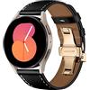 EIHAIHIS 20mm Cinturino in Pelle per Samsung Galaxy Watch 5/4/Active 2 40mm 44mm/5 Pro 45mm,Cinturino di Ricambio in Pelle con Fibbia a Farfalla per Amazfit Bip/GTS/GTS 2(Nero con fibbia rosa)