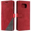 SONWO Cover per Xiaomi Poco X3 NFC, Flip Caso in PU Pelle Case Cover Portafoglio Custodia per Xiaomi Poco X3 NFC, [Kickstand] [Slot per Schede], Rosso