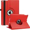 RLINGX Custodia per iPad Air 2/ Air 1/ iPad 9,7 Pollici 5/ 6a Generazione (2017/2018) - Custodia Girevole a 360 Gradi Multi-Angolo con Auto Sveglia/Sonno funzione (Rosso)