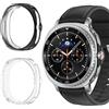 Vanrain Cover per Samsung Galaxy Watch 8 Classic (46mm), 2 Pezzi Custodia Protezione Totale Ultra Sottile Cover Rigida per PC Schermo con Pellicola Vetro, Transparent+Nero