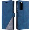 SONWO Cover per Oppo A16, Flip Caso in PU Pelle Case Cover Portafoglio Custodia per Oppo A16, [Kickstand] [Slot per Schede], Blu