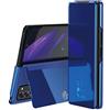 FTRONGRT Cover per Samsung Galaxy Z Fold 2, Flip Cover,Custodia per telefono a specchio semi-trasparente, custodia per Samsung Galaxy Z Fold 2-Blu