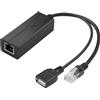 TIENFOKOTA Splitter PoE 5V 2.4A USB Tipo-A femmina IEEE 802.3af/at attivo adatto per telecamere di rete di sicurezza/telefoni VoIP, 10/100Mbps